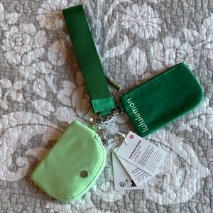 Lululemon Dual Pouch Wristlet ~ Raceway Green/Citra Lime